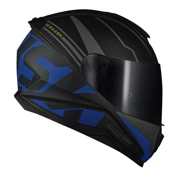 Capacete Norisk Ff802 Razor Full - Preto Fosco Azul Moto One