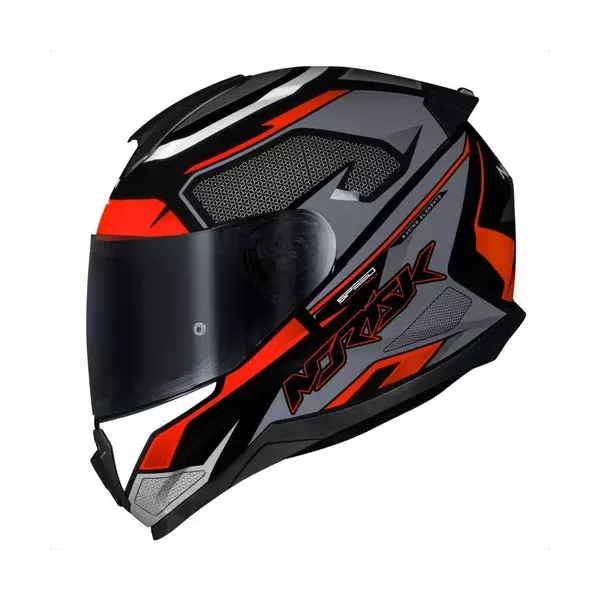 Capacete Norisk Ff802 Razor Speedmax - Cinza Laranja Moto One