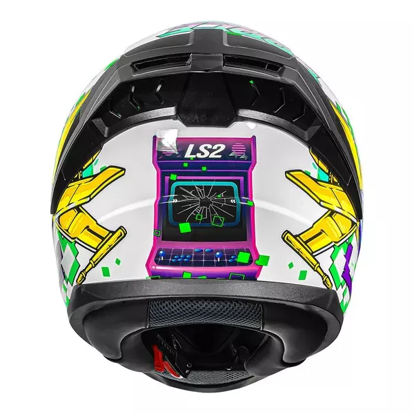 Capacete Ls2 Ff810 Vigo Space Attack - Branco/Roxo Moto One