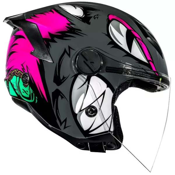 Capacete Norisk Neo Hyena Cinza e Rosa Moto One