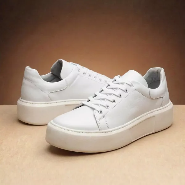 Sapato Sneaker Masculino Couro Legítimo Comfort Branco Everest