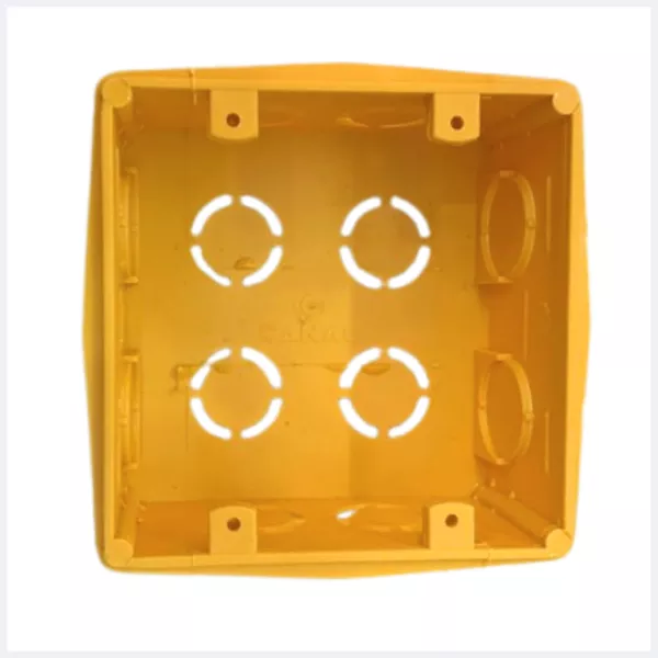 Caixinha De Luz Pvc 4x4 Embutir reforçada cor Amarelo - 12 unidades