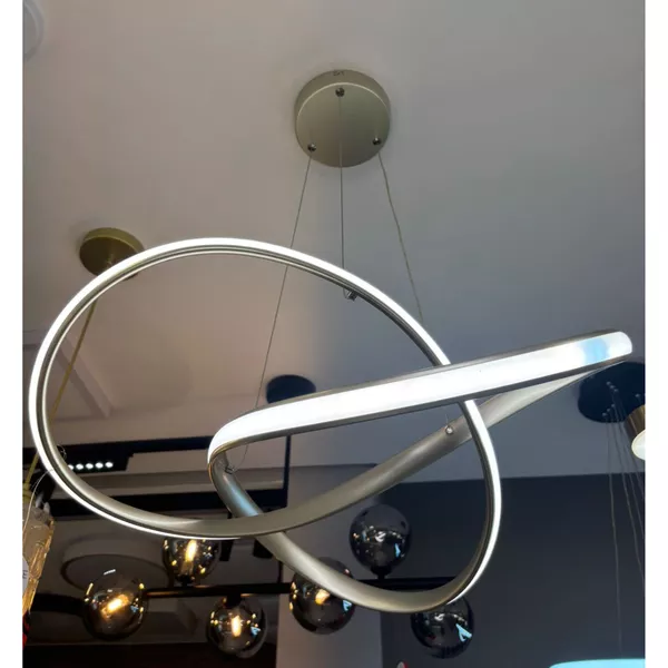 Lustre Pendente Led Sala Jantar 40W com Três cores de Luz LP-02N Niquel Prata