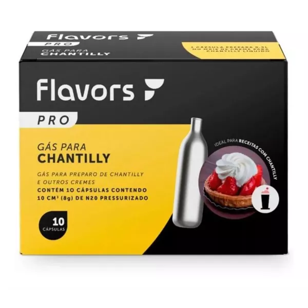 Cápsulas N₂O Chantilly FPro – 30 Unidades, compatíveis com sifões, ideais para chantilly e mousses.
