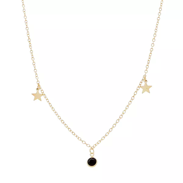 Colar Estrelas Com Zircônia Preta By Kumbayá Joias