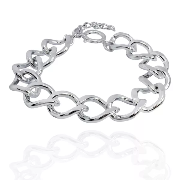 Pulseira Elo Cartier Quadrado Metal Prateado 
