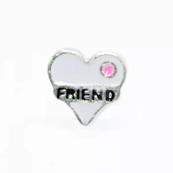 Pingente Coração Friend Memories Prata 925 Esmaltado Cápsula