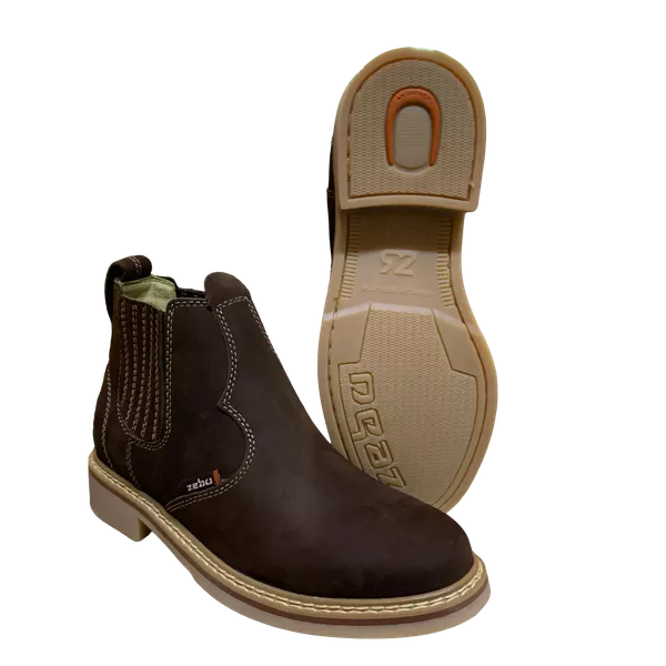 Botina Zebu Original Café em Couro Gran Nobuck | Conforto e Estilo