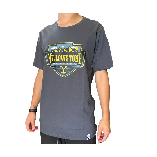 Camiseta Masculina yellowstone - YE16 - Cinza