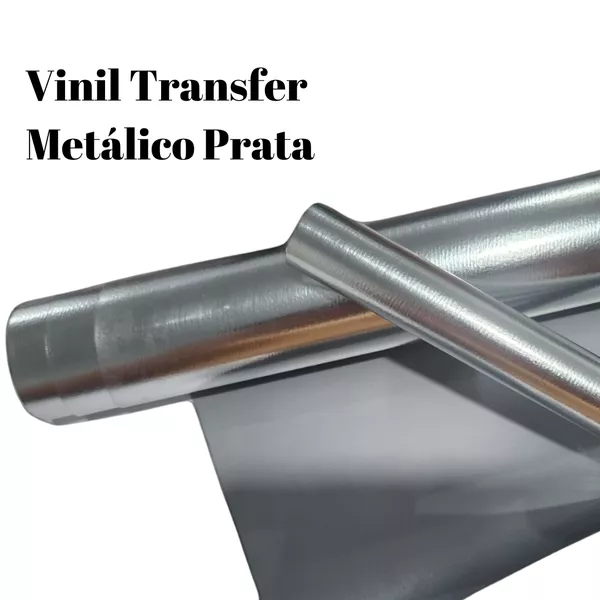 Vinil Transfer Metálico Prata 24x50cm