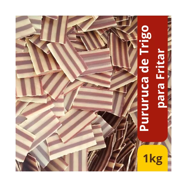 Pururuca de Trigo Crua Para Fritar Salgadinho de Bacon Listrada 1kg + Tempero de Bacon