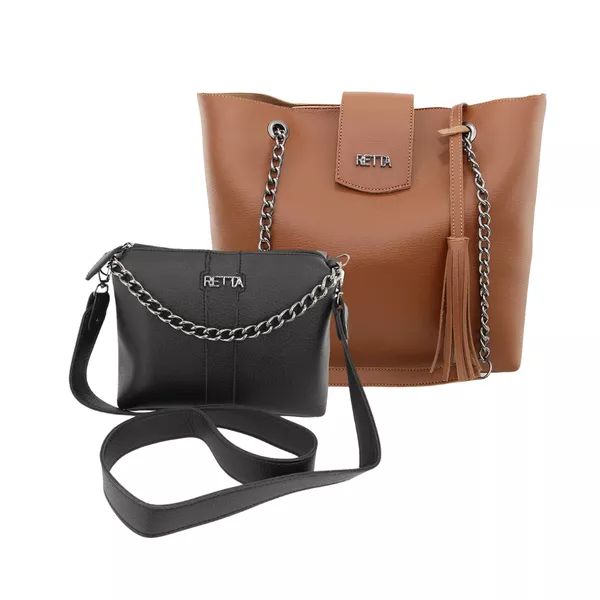 Kit Saco Caramelo + Kiara Preta