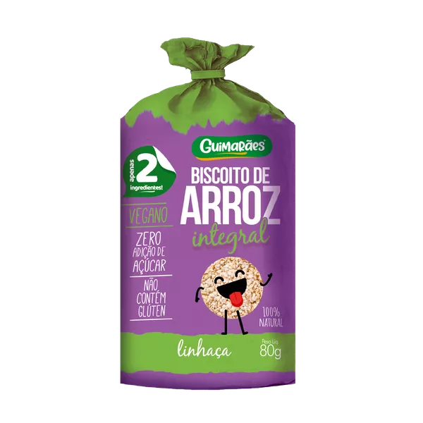 Biscoito De Arroz Integral C/linhaça 80g