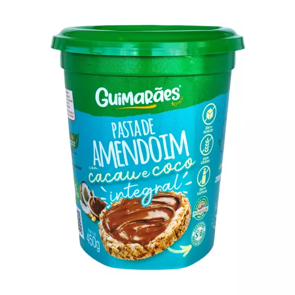 Pasta De Amendoim Com Cacau e Coco 450g