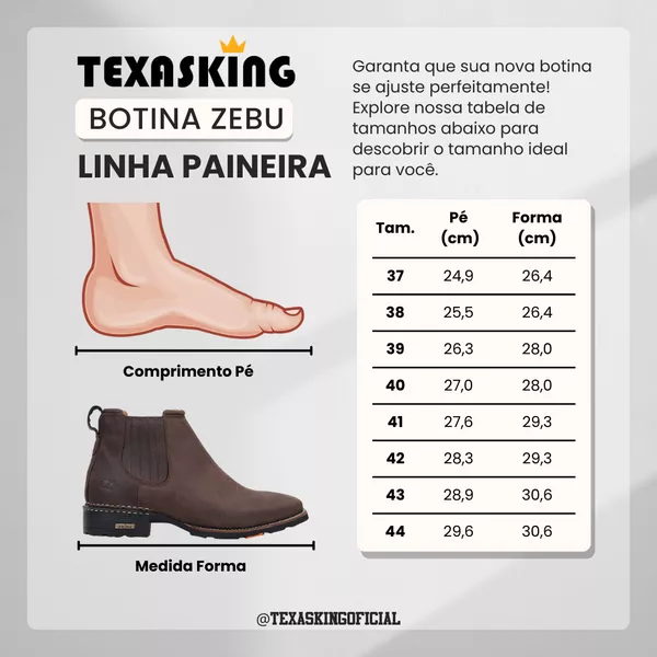Botina Texana Zebu Original 57020 Mustang Sella | TEXASKING