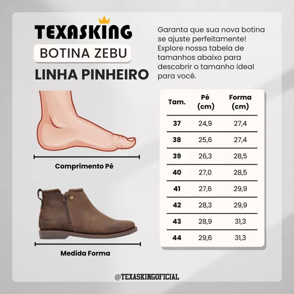 Botina Gel Zebu Original 62030 Mustang Graxo | TEXASKING | Botas e