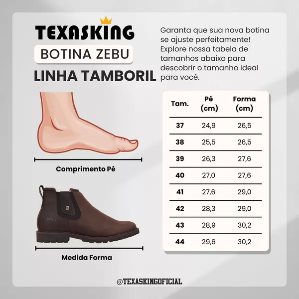 Coturno Força Bruta Zebu Original 85040 Mustang Sella | TEXASKING