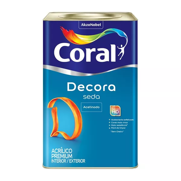 TINTA ACRÍLICA DECORA ACETINADO BRANCO 18L CORAL