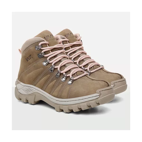 Bota Feminina Nobuck Bege