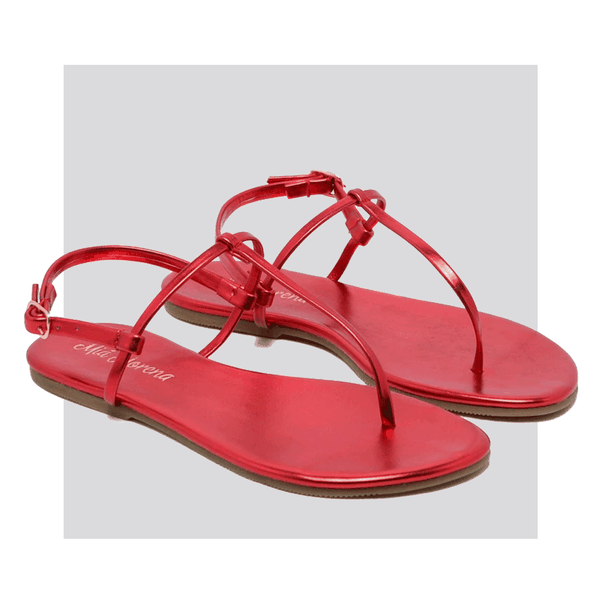 Rasteira Lara Vermelho Metalizado Rasteira Lara Vermelho Metalizado