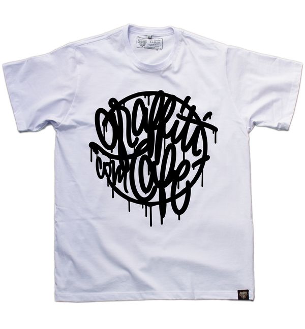 Camiseta TYPE Graffiti com Café - Branca - Graffiti com Café
