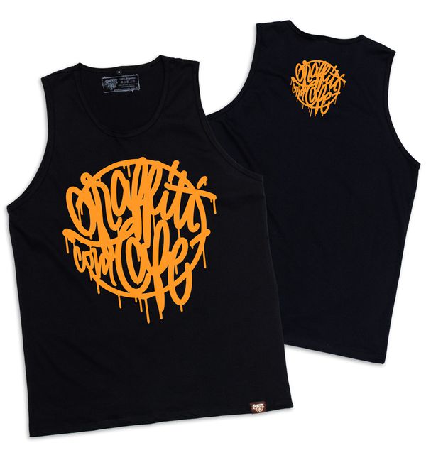 Regata TYPE Graffiti com Café - Preta - Graffiti com Café