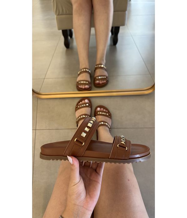 Papete Ana em Couro Capuccino