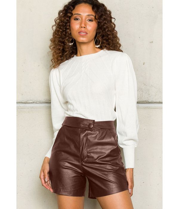 SHORT COURO SINTETICO RUDELY LOJA