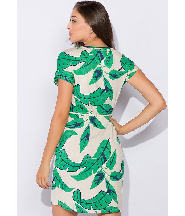Vestido de viscolycra estampado curto clearance