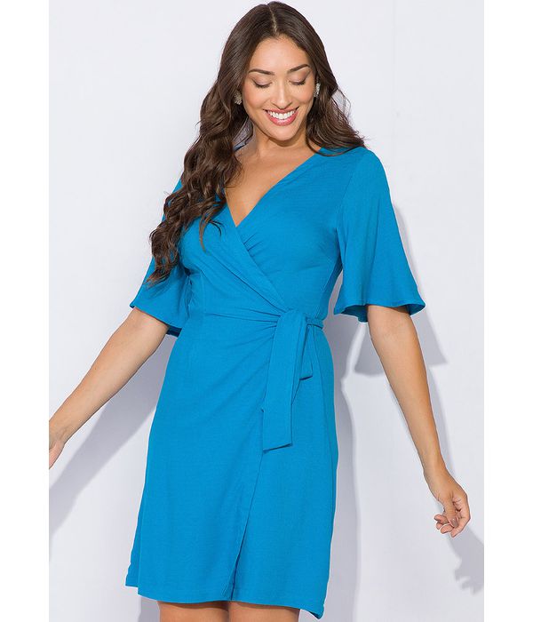 Vestido transpassado sale azul