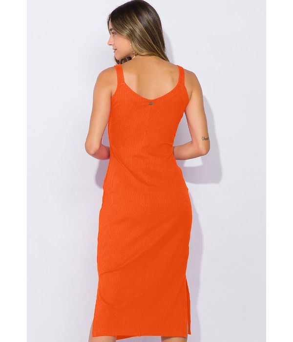 Vestido shop canelado laranja