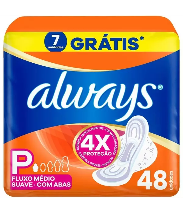 Always Absorvente com Abas Suave 48 Unidades