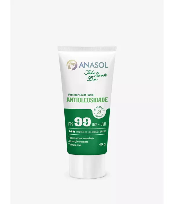 Anasol protetor solar facial todo santo dia - antioleosidade fps 99 – 40g