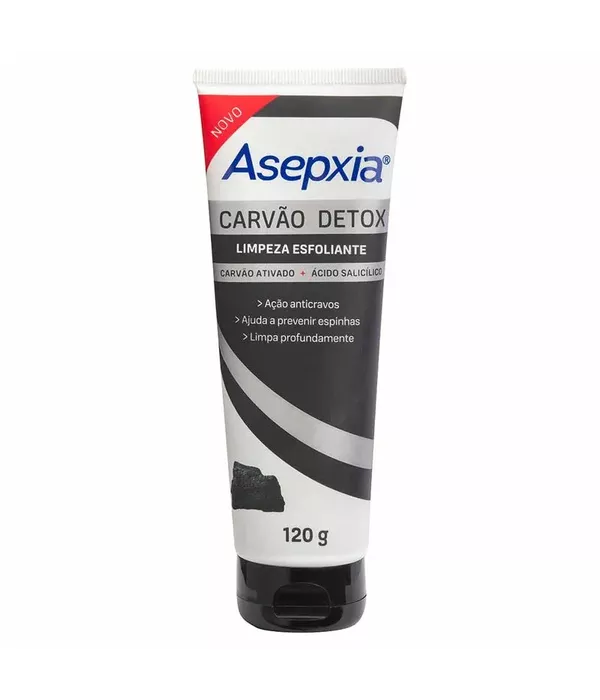 Asepxia Carvão Detox Limpeza Esfoliante 120g