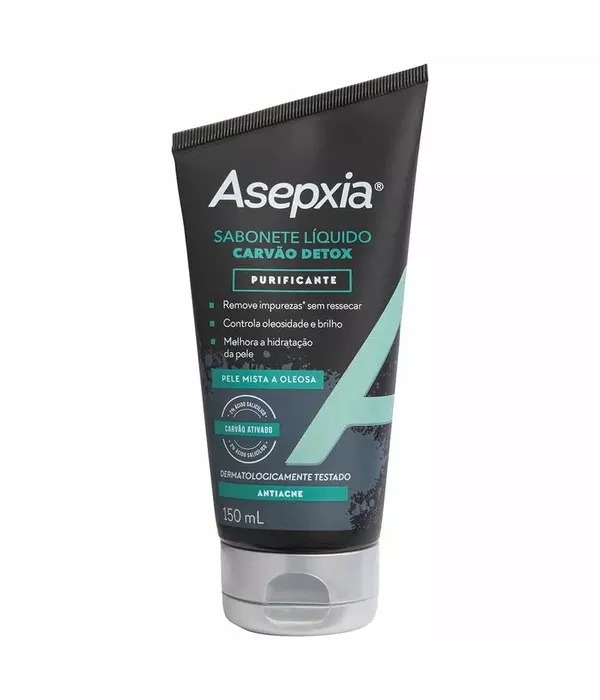 Asepxia Sabonete Líquido Carvão Detox Purificante 150ml