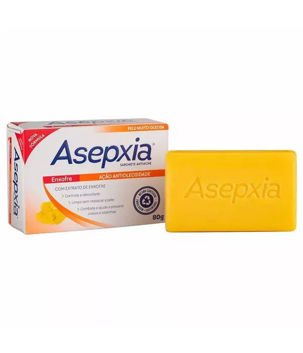Asepxia Sabonete Antiacne Enxofre Ação Antioleosidade 80g