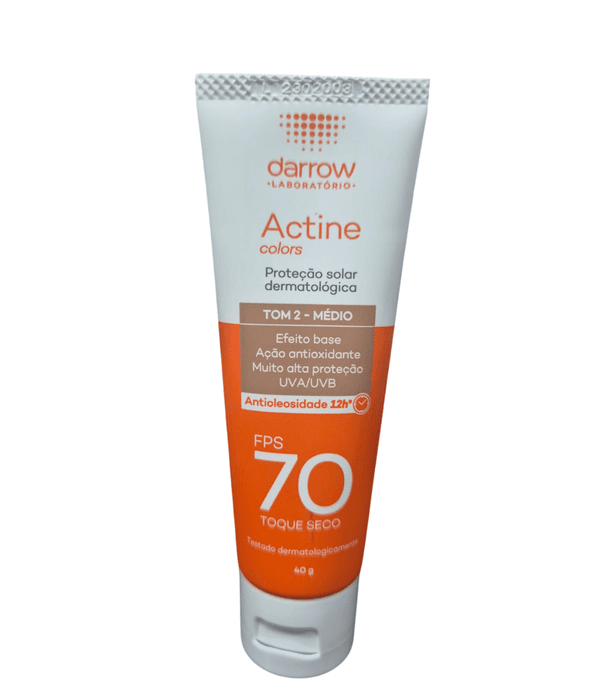Actine Protetor Solar Facial FPS70 Efeito Base Tom2- Médio 40g