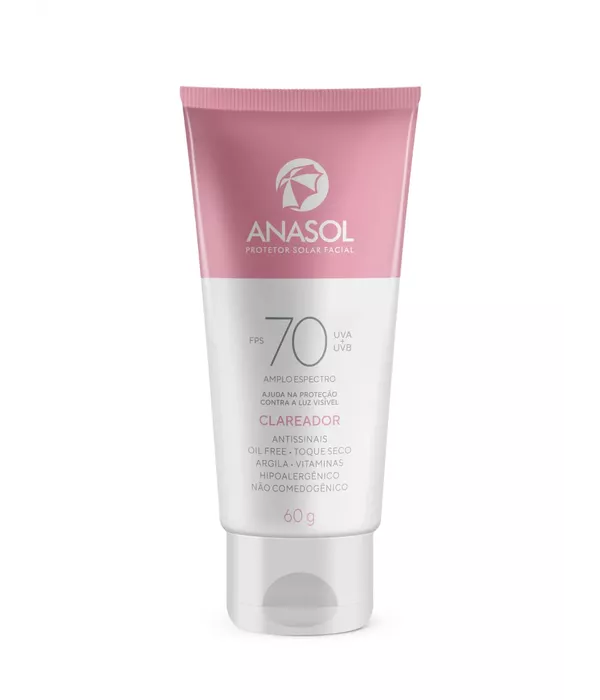 Anasol Protetor Solar Facial FPS 70 Clareador 60g