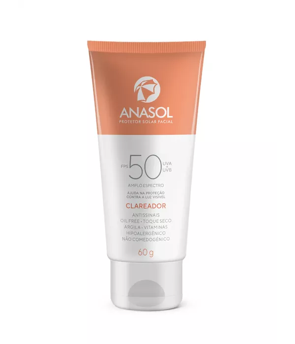 Anasol Protetor Solar Facial FPS 50 Clareador 60g