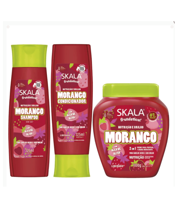 Kit Skala Shampoo+ Condicionador + Tratamento Morango 