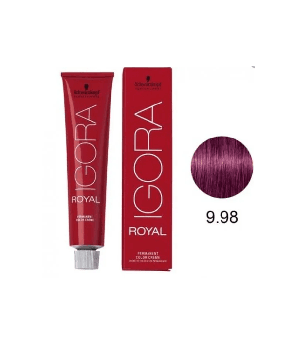 Coloração Igora Royal 9.98 Louro Extra Claro Violeta Vermelho