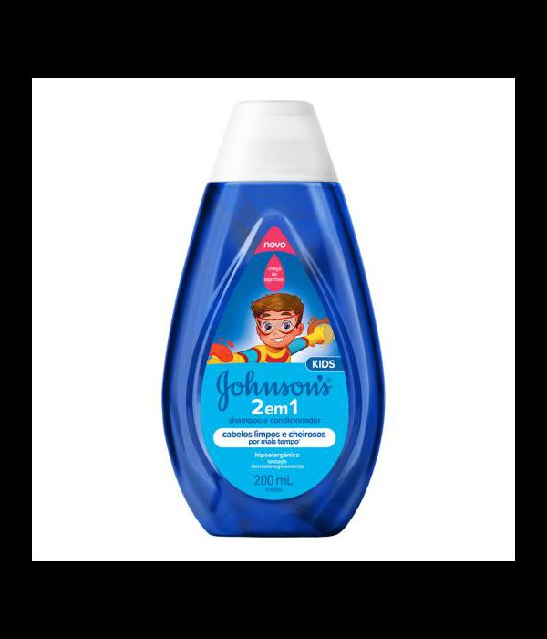 Johnson's 2 em 1 Shampoo e Condicionador Kids Cabelos Limpos e Cheirosos por Mais Tempo 200ml
