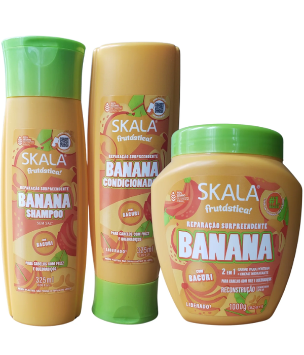 Kit Skala Shampoo+ Condicionador + Tratamento Banana