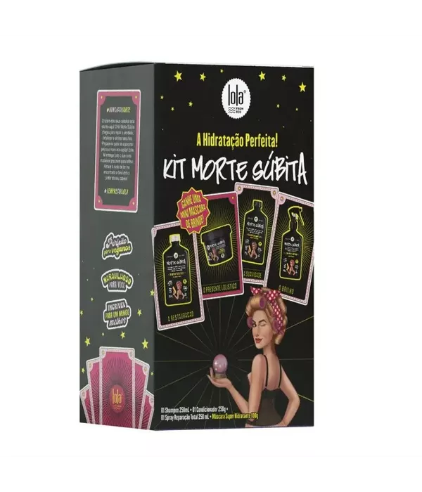 Kit Morte súbita shampoo250ml + condicionador250g+ spray reparador250ml + mini mascara hidratante 100g 