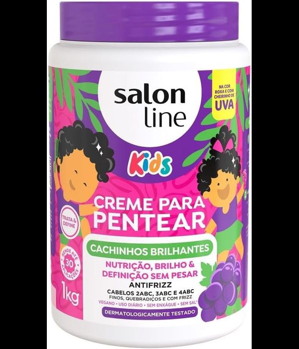 Creme para Pentear Kids Uva Cachinhos Brilhantes 1kg