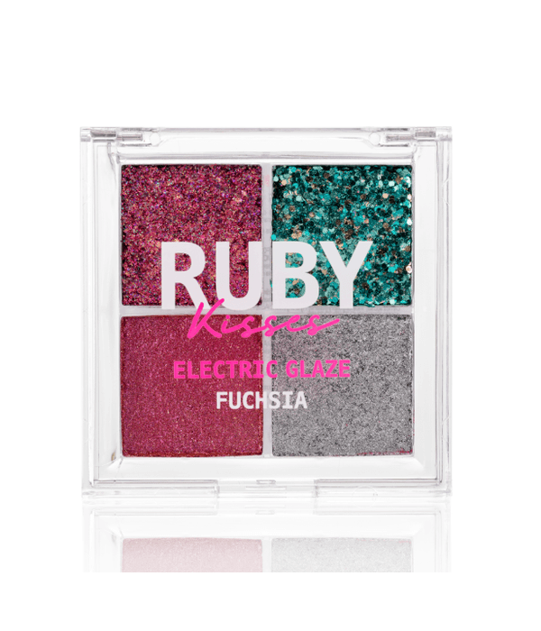 Ruby Kisses Eletric Glaze Fuchsia Paleta de Sombra Glitter