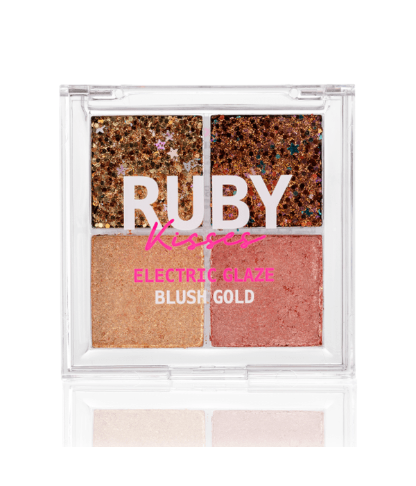 Ruby Kisses Electric Glaze Blush Gold Paleta de Sombras Glitter 