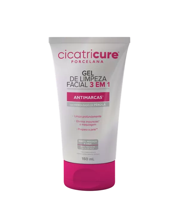 Cicatricure Porcelana 3 em 1 - Gel de Limpeza Facial 150ml