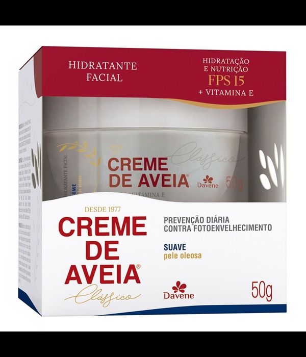 Davene Creme de Aveia Hidratante Facial Suave 50g