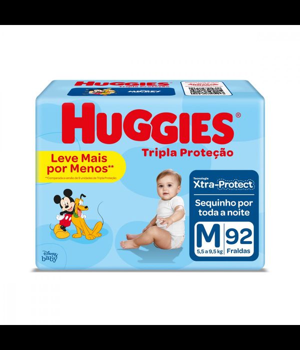 Fralda Huggies Tripla Protecao Hiper M 92un